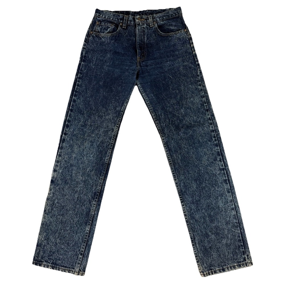Levi's 505 Vintage Acid Wash Zip Fly Denim Jeans sIze 31x32 Made USA